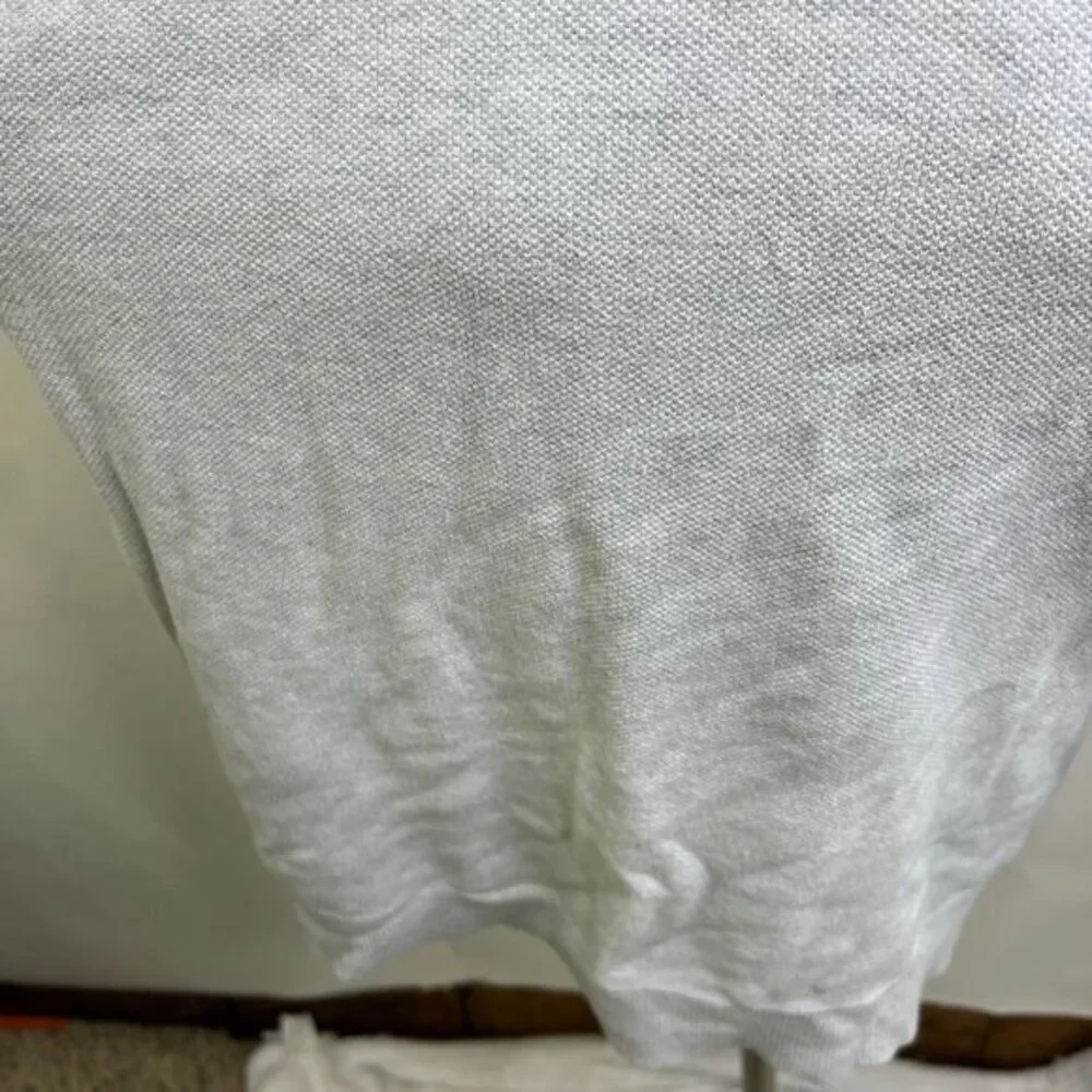 J. Crew Mercantile Cotton Pique Crewneck Sweater Long Sleeve Knitted Gray L Mens